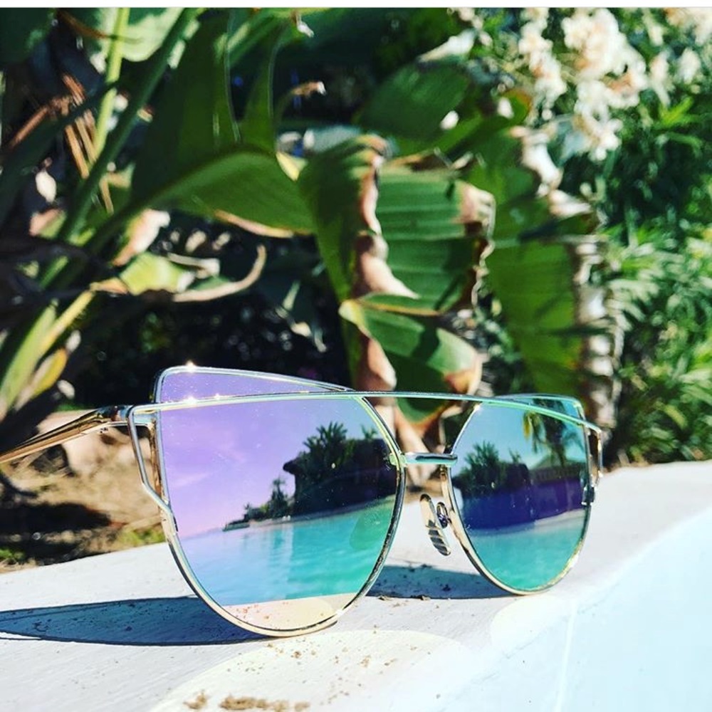 Cat Eye Reflective Sunglasses